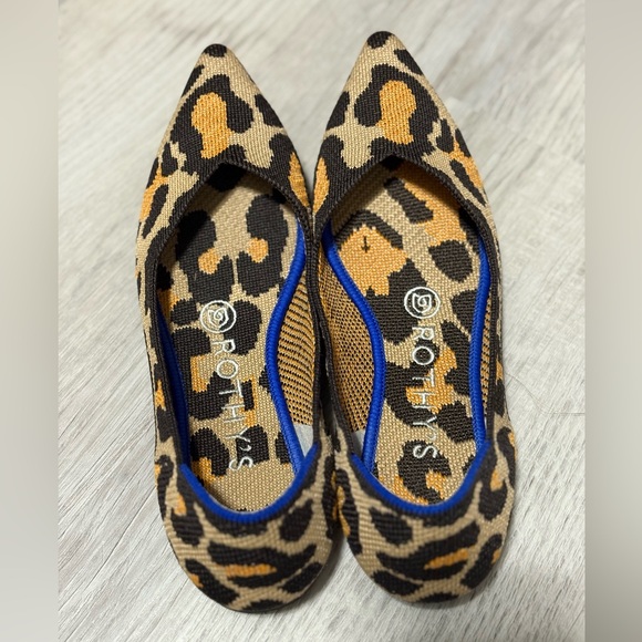 Rothy's Tan and Black Leopard Flats - Picture 1 of 5